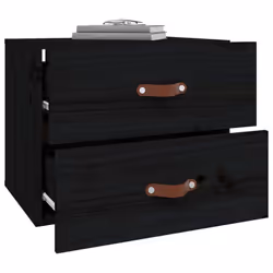 vidaXL 1/2x Wall-mounted Bedside Cabinet Floating Bedside Unit Multi Colours - Black, 1 - Additional view 4