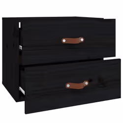 vidaXL 1/2x Wall-mounted Bedside Cabinet Floating Bedside Unit Multi Colours - Black, 1 - Additional view 7