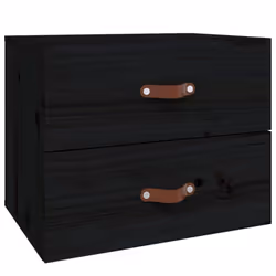 vidaXL 1/2x Wall-mounted Bedside Cabinet Floating Bedside Unit Multi Colours - Black, 2 - Additional view 4