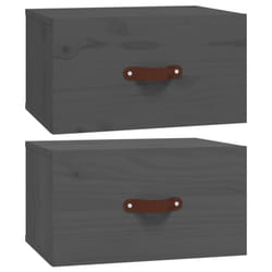 vidaXL 1/2x LED Bathroom Mirror 90x60 cm Washroom Wall-mounted Light up Mirror - Grey, 2 x Bedside cabinet