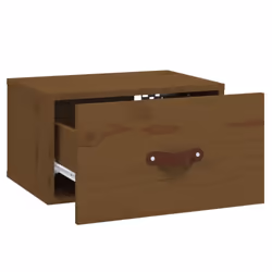 vidaXL Wall-mounted Bedside Cabinet Honey Brown Floating Bedside Wall Cabinet - Additional view 6
