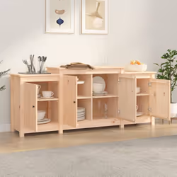 vidaXL Solid Wood Pine Sideboard Side Cabinet Home Organiser Multi Colours - Brown - Additional view 2