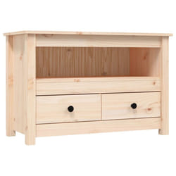 vidaXL Solid Wood Pine TV Cabinet TV Console Media HiFi Cabinet Multi Colours - Brown