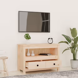vidaXL Solid Wood Pine TV Cabinet TV Console Media HiFi Cabinet Multi Colours - Brown