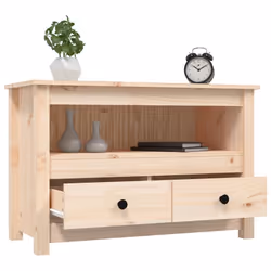 vidaXL Solid Wood Pine TV Cabinet TV Console Media HiFi Cabinet Multi Colours - Brown - Additional view 4