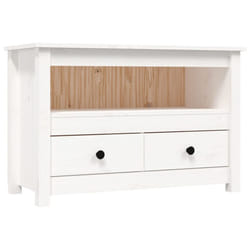 vidaXL Solid Wood Pine TV Cabinet TV Console Media HiFi Cabinet Multi Colours - White