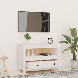 vidaXL Solid Wood Pine TV Cabinet TV Console Media HiFi Cabinet Multi Colours - White
