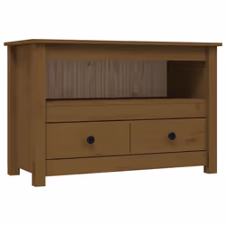 vidaXL Solid Wood Pine TV Cabinet TV Console Media HiFi Cabinet Multi Colours - Honey brown