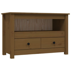 vidaXL Solid Wood Pine TV Cabinet TV Console Media HiFi Cabinet Multi Colours - Honey brown