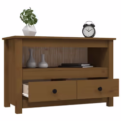 vidaXL Solid Wood Pine TV Cabinet TV Console Media HiFi Cabinet Multi Colours - Honey brown - Additional view 4
