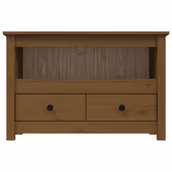 vidaXL Solid Wood Pine TV Cabinet TV Console Media HiFi Cabinet Multi Colours - Honey brown - Additional view 5