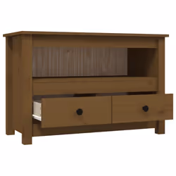 vidaXL Solid Wood Pine TV Cabinet TV Console Media HiFi Cabinet Multi Colours - Honey brown - Additional view 6