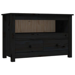 vidaXL Solid Wood Pine TV Cabinet TV Console Media HiFi Cabinet Multi Colours - Black