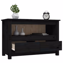 vidaXL Solid Wood Pine TV Cabinet TV Console Media HiFi Cabinet Multi Colours - Black - Additional view 4