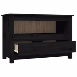 vidaXL Solid Wood Pine TV Cabinet TV Console Media HiFi Cabinet Multi Colours - Black - Additional view 6