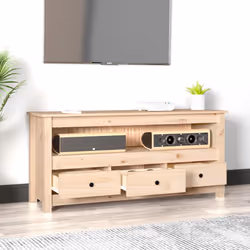 vidaXL Solid Wood Pine TV Cabinet TV Stand Media HiFi Cabinet Multi Colours - Brown