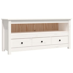 vidaXL Solid Wood Pine TV Cabinet TV Stand Media HiFi Cabinet Multi Colours - White