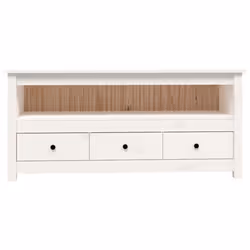 vidaXL Solid Wood Pine TV Cabinet TV Stand Media HiFi Cabinet Multi Colours - White - Additional view 5
