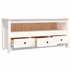 vidaXL Solid Wood Pine TV Cabinet TV Stand Media HiFi Cabinet Multi Colours - White - Additional view 6