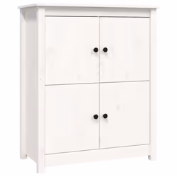 vidaXL Solid Wood Pine Sideboard Side Cabinet Home Organiser Multi Colours - White