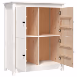 vidaXL Solid Wood Pine Sideboard Side Cabinet Home Organiser Multi Colours - White - Additional view 5
