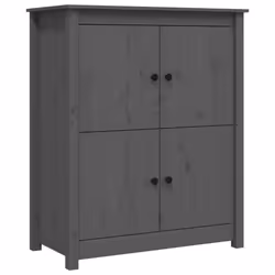 vidaXL Solid Wood Pine Sideboard Side Cabinet Home Organiser Multi Colours - Grey