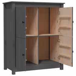 vidaXL Solid Wood Pine Sideboard Side Cabinet Home Organiser Multi Colours - Grey - Additional view 5