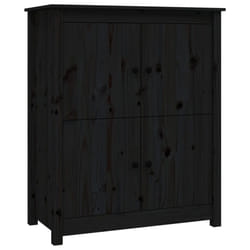 vidaXL Solid Wood Pine Sideboard Side Cabinet Home Organiser Multi Colours - Black