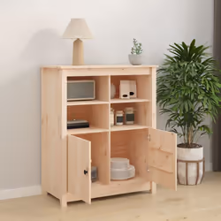 vidaXL Solid Wood Pine Sideboard Side Cabinet Home Organiser Multi Colours - Brown