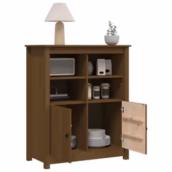 vidaXL Solid Wood Pine Sideboard Side Cabinet Home Organiser Multi Colours - Honey brown - Additional view 4