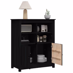 vidaXL Solid Wood Pine Sideboard Side Cabinet Home Organiser Multi Colours - Black - Additional view 4