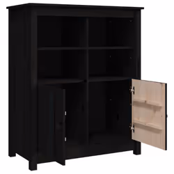 vidaXL Solid Wood Pine Sideboard Side Cabinet Home Organiser Multi Colours - Black - Additional view 6
