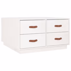 vidaXL Solid Wood Pine Coffee Table Side Sofa Accent Couch Table Multi Colours - White