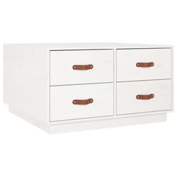 vidaXL Solid Wood Pine Coffee Table Side Sofa Accent Couch Table Multi Colours - White