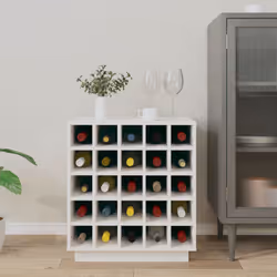 vidaXL Solid Wood Pine Wine Cabinet Alcohol Cabinet Cupboard Multi Colours - White
