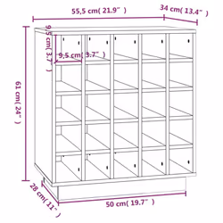 vidaXL Solid Wood Pine Wine Cabinet Alcohol Cabinet Cupboard Multi Colours - White - Additional view 7