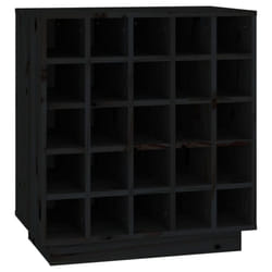 vidaXL Solid Wood Pine Wine Cabinet Alcohol Cabinet Cupboard Multi Colours - Black