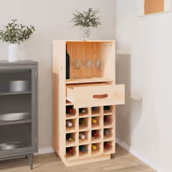 vidaXL Solid Wood Pine Wine Cabinet Alcohol Cabinet Cupboard Multi Colours - Brown