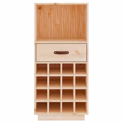 vidaXL Solid Wood Pine Wine Cabinet Alcohol Cabinet Cupboard Multi Colours - Brown - Additional view 4