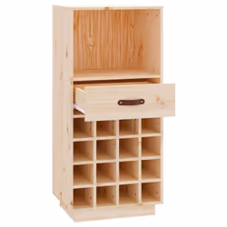 vidaXL Solid Wood Pine Wine Cabinet Alcohol Cabinet Cupboard Multi Colours - Brown - Additional view 6