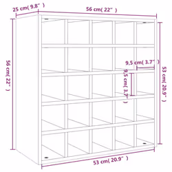 vidaXL Solid Wood Pine Wine Cabinet Alcohol Cabinet Rack Multi Colours/Models - White, with 25 holes - Additional view 7