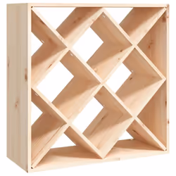 vidaXL Solid Wood Pine Wine Cabinet Alcohol Cabinet Rack Multi Colours/Models - Brown, with 12 holes