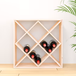 vidaXL Solid Wood Pine Wine Cabinet Alcohol Cabinet Rack Multi Colours/Models - Brown, with 12 holes