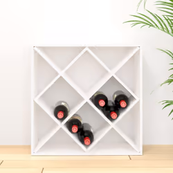 vidaXL Solid Wood Pine Wine Cabinet Alcohol Cabinet Rack Multi Colours/Models - White, with 12 holes