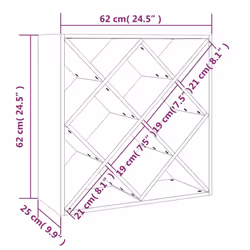 vidaXL Solid Wood Pine Wine Cabinet Alcohol Cabinet Rack Multi Colours/Models - White, with 12 holes - Additional view 7