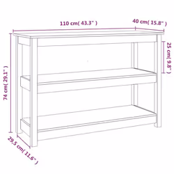 vidaXL Solid Wood Pine Console Table Multi Colours 110x40x74 cm/80x40x74 cm - White, 110 x 40 x 74 cm - Additional view 7