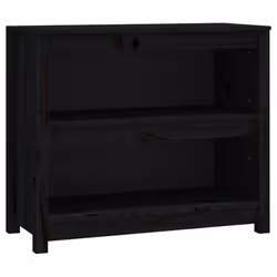 vidaXL Solid Wood Pine Book Cabinet Display Organiser Multi Colours/Sizes - Black, 80 x 35 x 68 cm