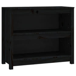 vidaXL Solid Wood Pine Book Cabinet Display Organiser Multi Colours/Sizes - Black, 80 x 35 x 68 cm