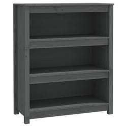 vidaXL Solid Wood Pine Book Cabinet Display Organiser Multi Colours/Sizes - Grey, 80 x 35 x 97 cm