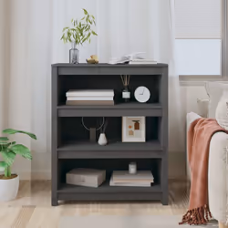 vidaXL Solid Wood Pine Book Cabinet Display Organiser Multi Colours/Sizes - Grey, 80 x 35 x 97 cm